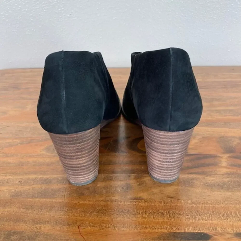 Lucky Brand Black Open Toe Wedge Tylera Booties - SIze 8